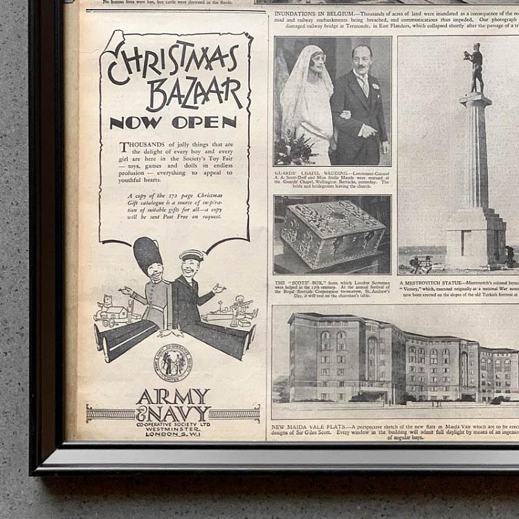 Винтажная газета в раме Таймс, 29 ноября 1928 Vintage Times, Nov 29, 1928