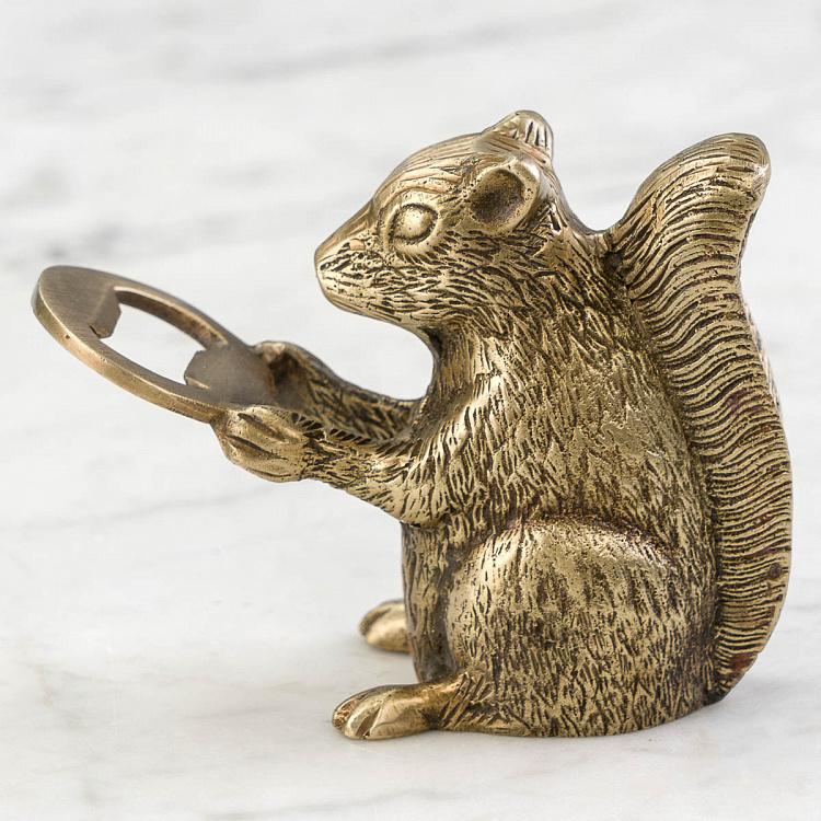 Открывашка Латунная белка  Antique Gold Squirrel Bottle Opener