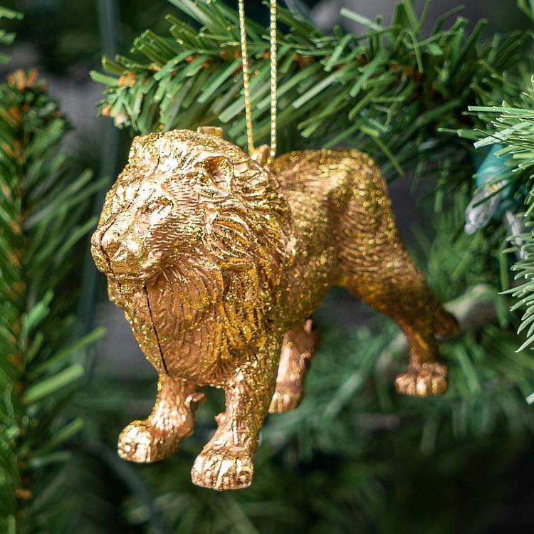 Ёлочная игрушка Золотой лев Hanger Lion Gold 12,5 cm