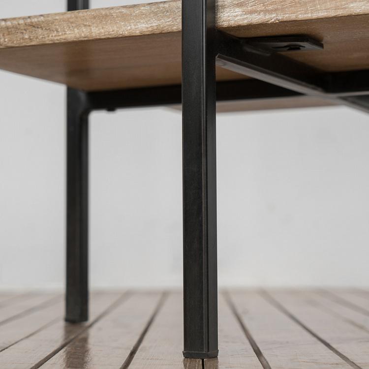 Узкий стеллаж на пять полок из дерева манго Тропики Shelf 5 Levels Metal And Mango Wood