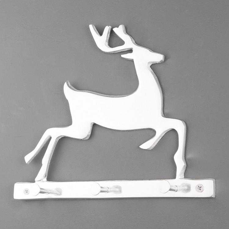 Трёхместная настенная вешалка Бегущий олень Coat Rack 3 Hooks Leaping Deer