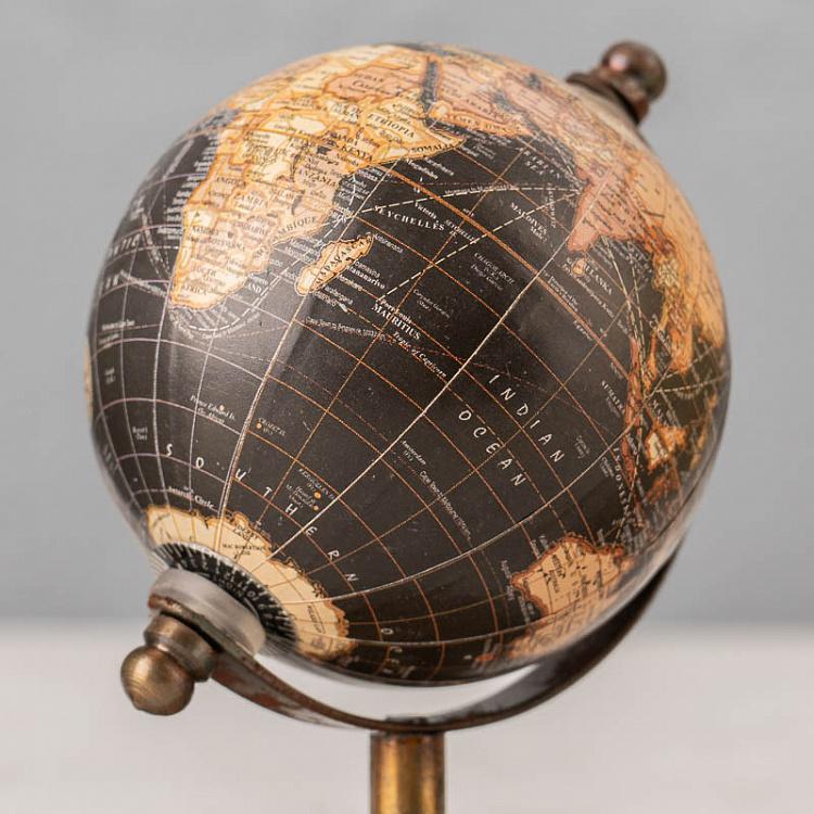 Набор из трёх винтажных маленьких глобусов Set Of 3 Vintage Globes Tiny Mango Wood