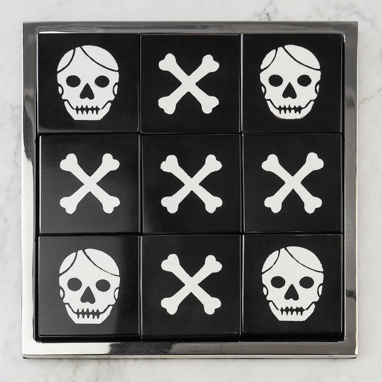 Настольная игра крестики-нолики в пиратском стиле на стальной подставке Pirates Tic Tac Toe In Steel Box