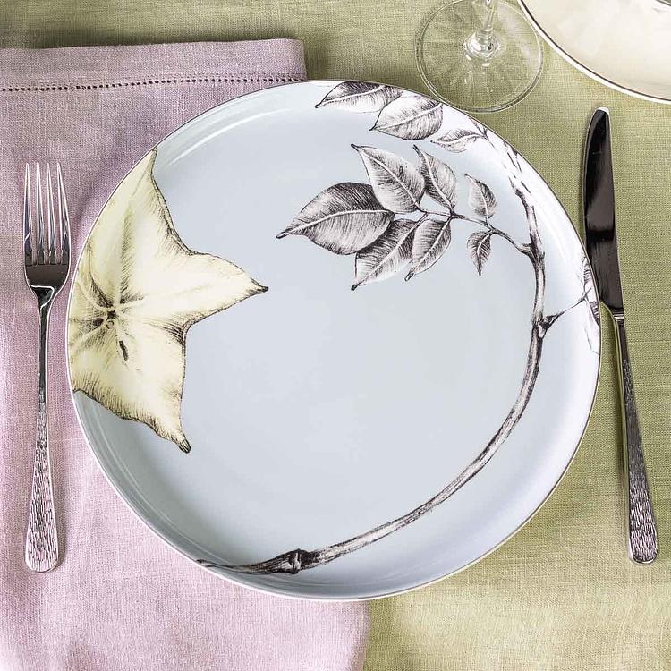 Голубая обеденная тарелка с карамболой Экзо Exo Dinner Plate Carambola Blue