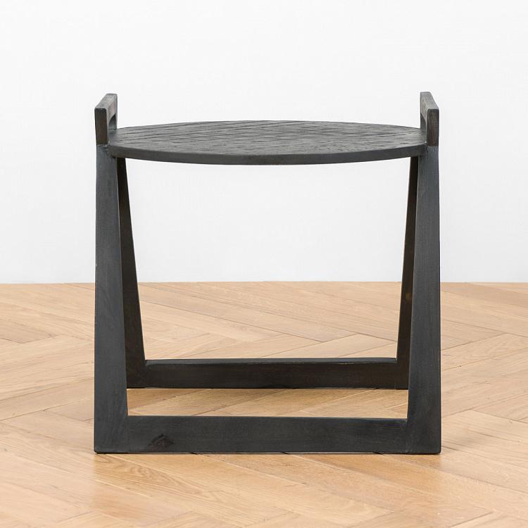 Табурет с чёрными ручками Золя Zola Stool With Handles Black