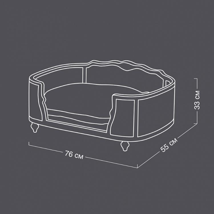 Чёрный диван для собак/кошек Артур, M Arthur Sofa Medium, Black Velvet