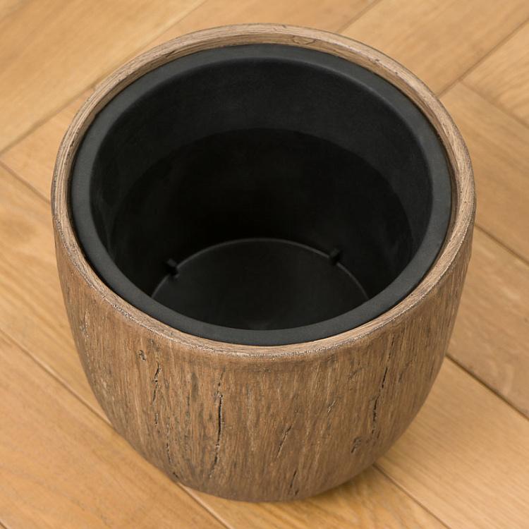 Кашпо-чаша Эффектори светлый дуб, S Effectory Wood Bowl Pot Light Oak Small