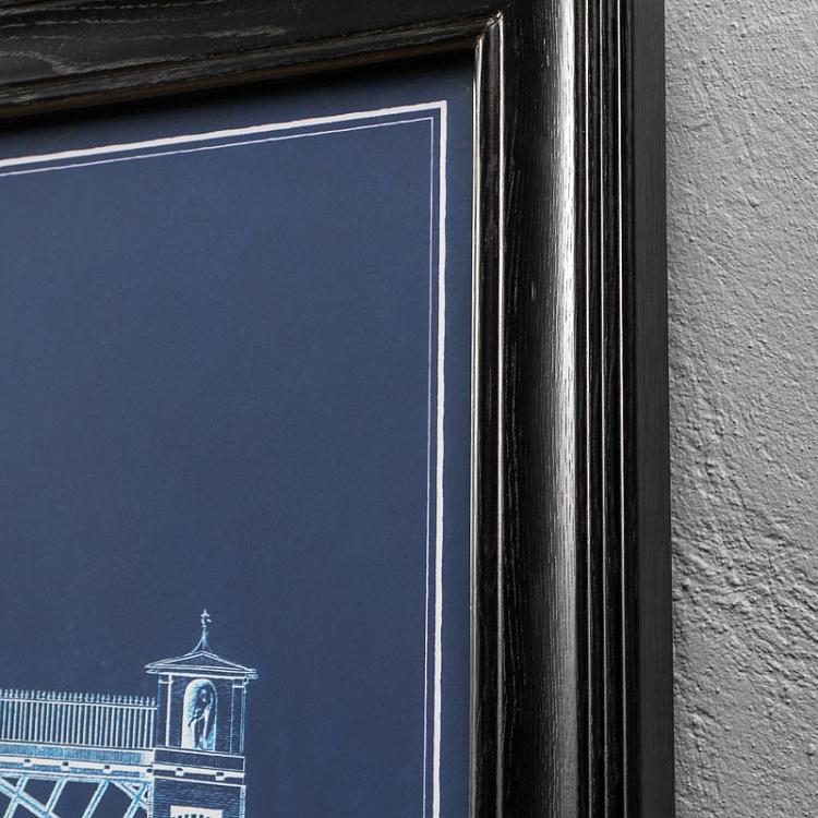 Картина-принт Телфордский мост с синим фоном, L Architectural Telford Bridge Blue Print Large