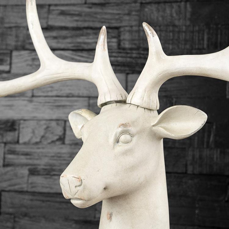 Статуэтка Белый олень White Deer Head On Stand