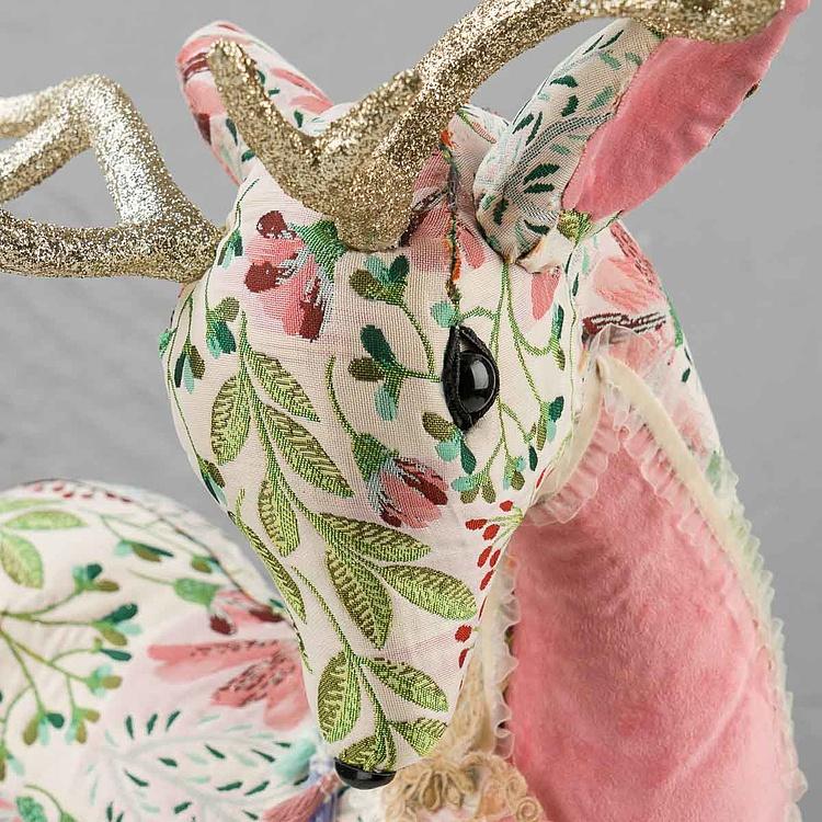 Статуэтка Олень с цветочным узором и золотыми рогами Floral Deer With Golden Horns