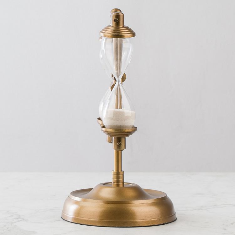 Двойные песочные часы на подставке Double Sand Timer On Brass Patina Stand