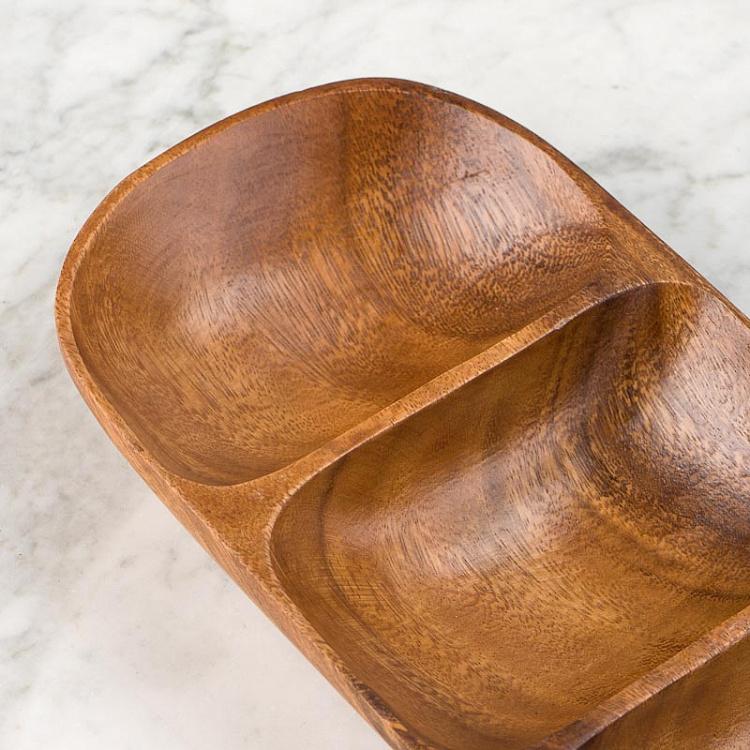 Деревянная овальная менажница Органик Organic 3 Sections Oval Serving Dish