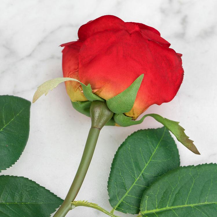 Искусственная роза Флорибунда рубиново-красная Floribunda Rose Ruby Red 34 cm