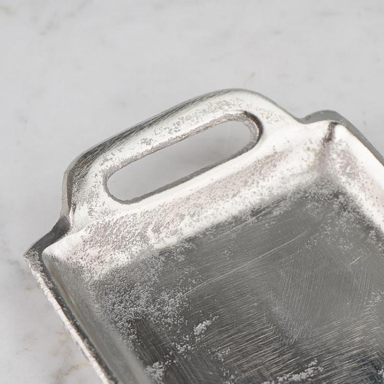 Серебристый узкий алюминиевый поднос Aluminium Silver Tray Slim