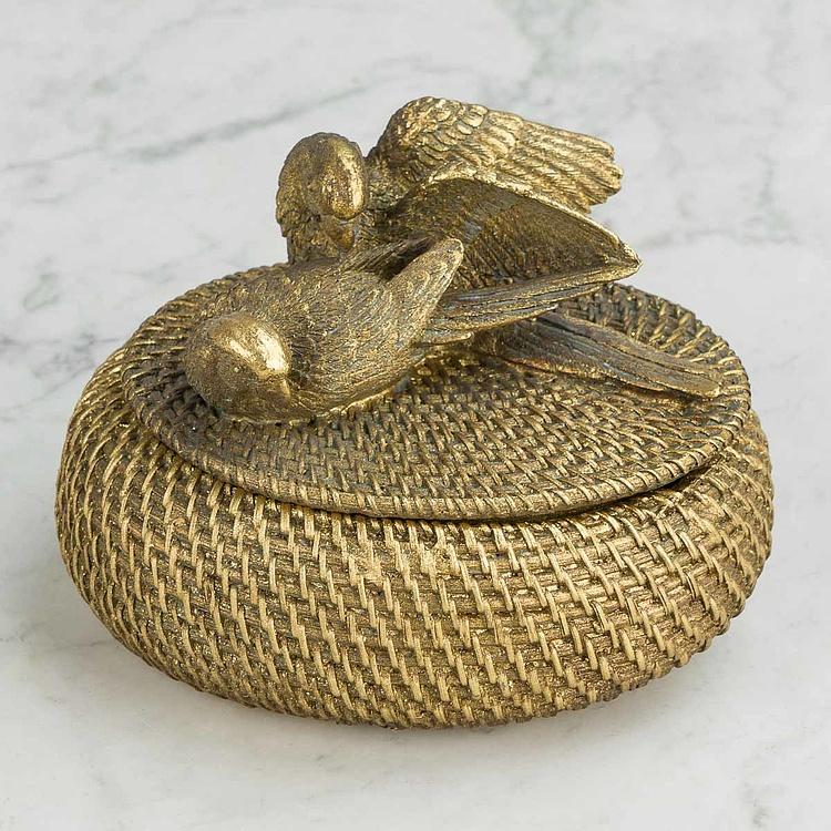 Шкатулка в плетёном стиле Птицы Weaving Style Box With Birds On Lid