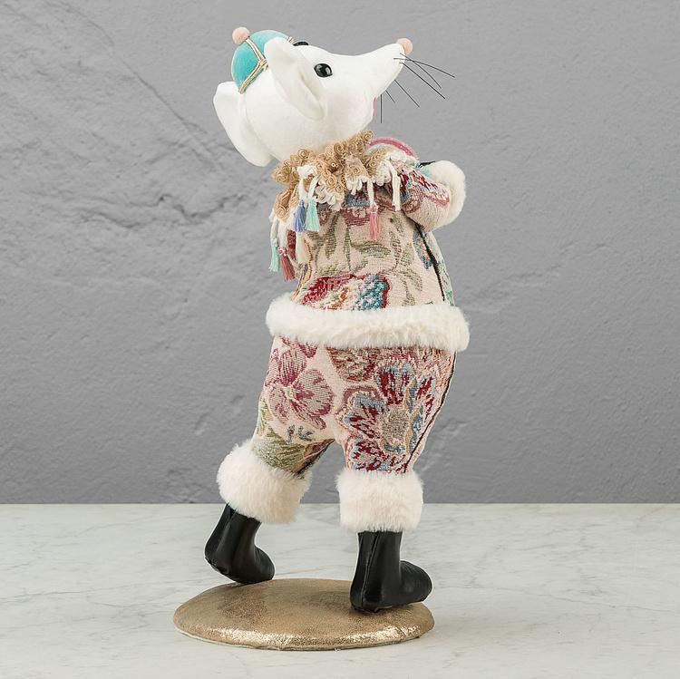 Статуэтка Мышка в костюме с цветочным узором и леденцом Floral Mouse With Suit And Lollipop