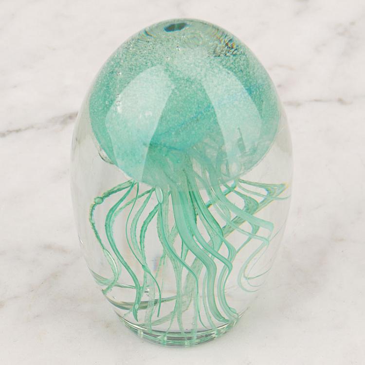Пресс-папье Светло-зелёная медуза Glass Paperweight Light Green Jellyfish