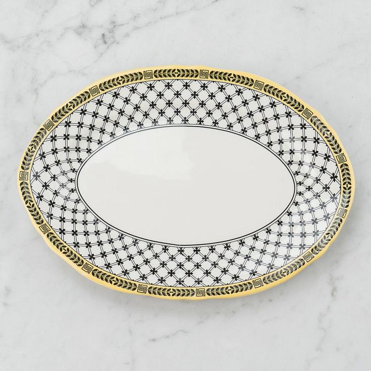 Овальное сервировочное блюдо Безмятежный, M Halcyon Oval Serving Plate Medium