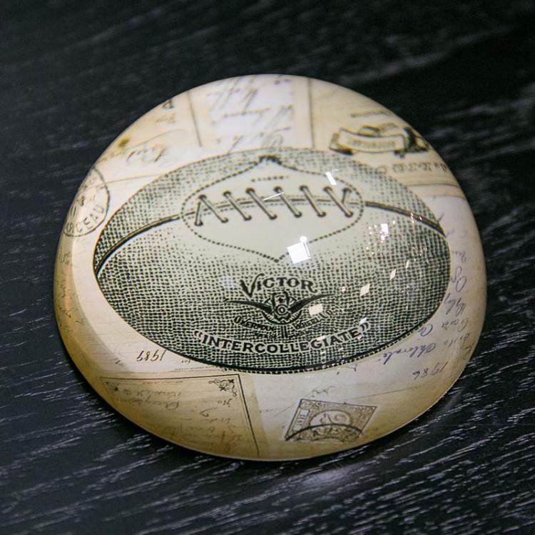 Пресс-папье с изображением мяча регби Glass Paperweight Rugby Ball