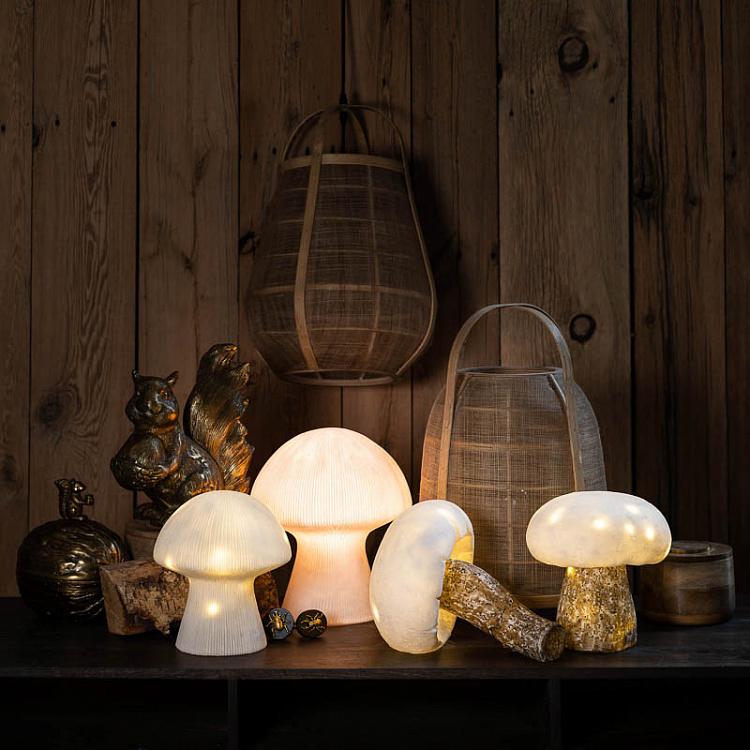 Настольная лампа с led-гирляндой внутри Гриб упавший Fall Down Mushroom Lamp Led Garland