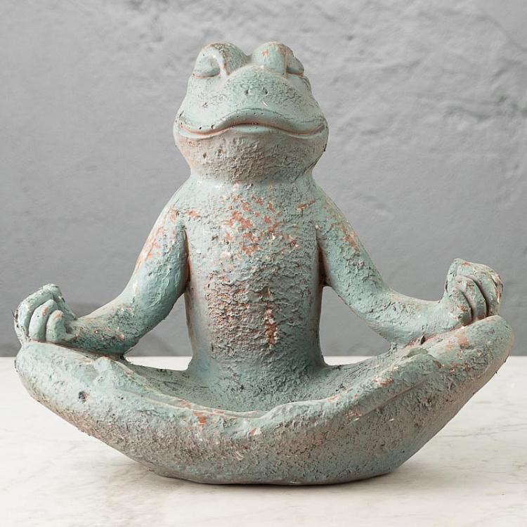 Статуэтка Медитирующая лягушка Meditating Frog Antique Grey
