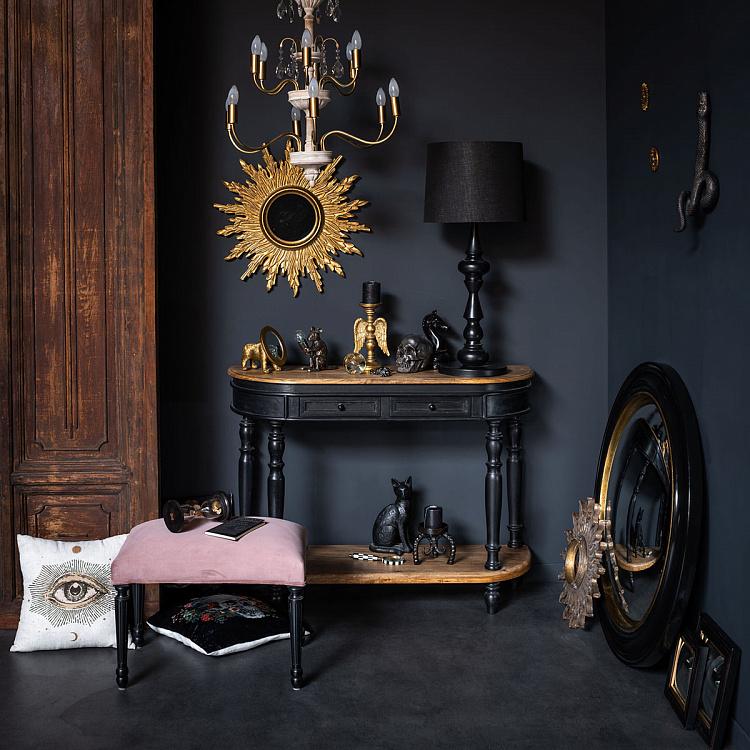 Статуэтка Чёрный кот сидящий Cat Figurine Shiny Black Patina