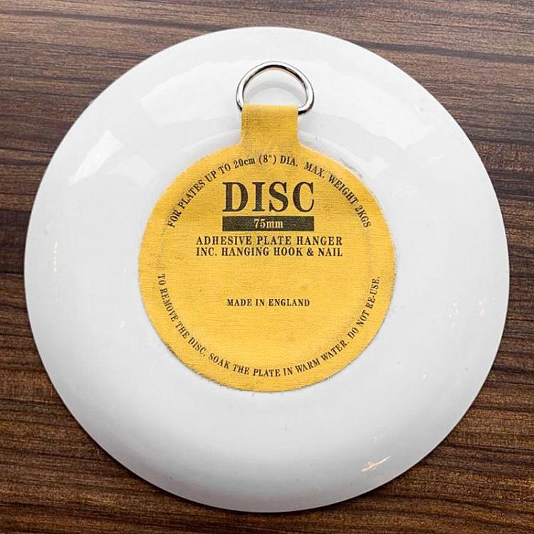 Винтажная тарелка белая с голубым мотивом 7, M Vintage Plate Blue White Medium 7