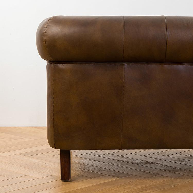 Двухместный диван Парламент, красно-коричневые ножки Parlament 2 Seater, Red Brown Wood D