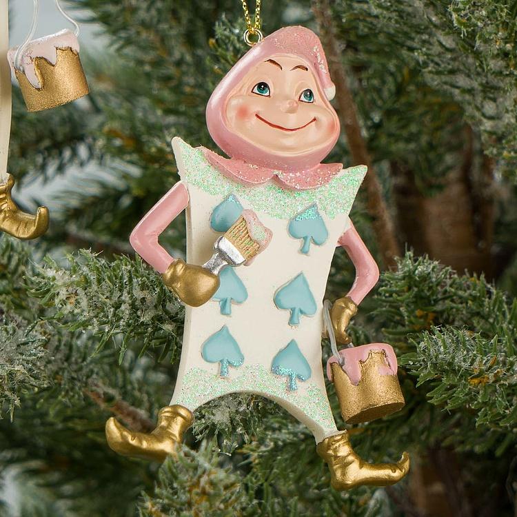 Набор из двух ёлочных игрушек Игроки в карты Set Of 2 Playing Card Men Pink Blue 10 cm