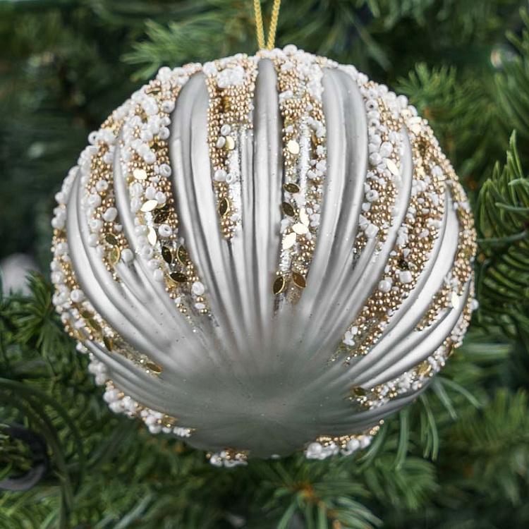 Ёлочная игрушка Бронзовый шар с пудрой Ball With Powder Bronze 8 cm