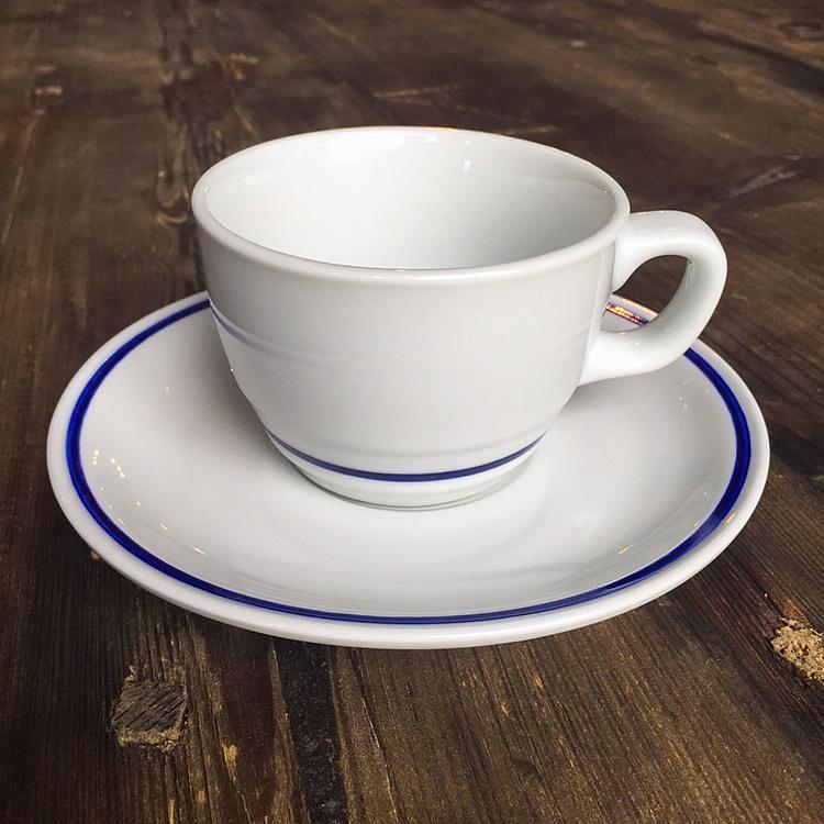Чайная пара Синяя полоска Filo Blue Tea Cup And Saucer