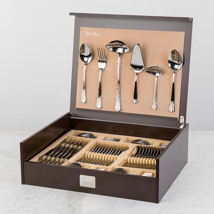 Набор из 126 столовых приборов на 12 персон в деревянной коробке Бернини Set Of 126 Cutlery Pieces Bernini Wooden Box