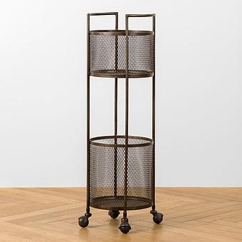 2 Levels Storage Baskets On Wheels