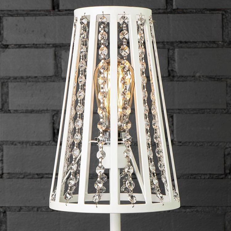 Настольная лампа Кристалл из белого железа L4 Crystal Table Lamp Iron White