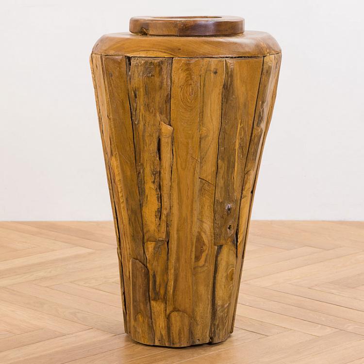 Ваза для цветов из тика Recycled Teak Jar