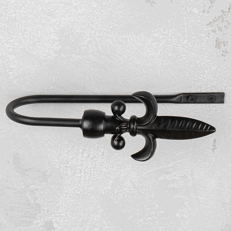 Держатель для шторы Готика флёр чёрный Gothic Fleur De Lis Curtains Holder Black