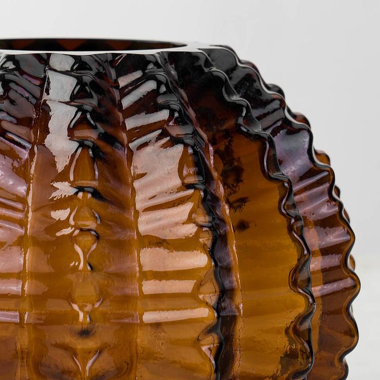 Ваза янтарного цвета Кактус, S Cactus Shape Amber Glass Vase Small