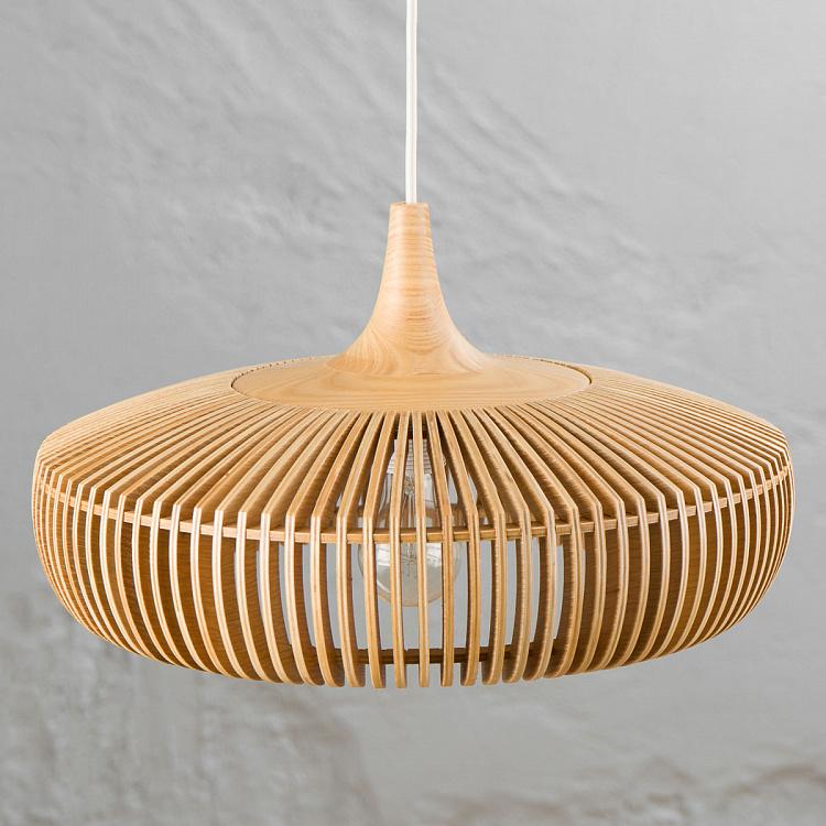 Подвесной светильник Клейва Дайн Вуд на белом проводе Clava Dine Wood With White Cord