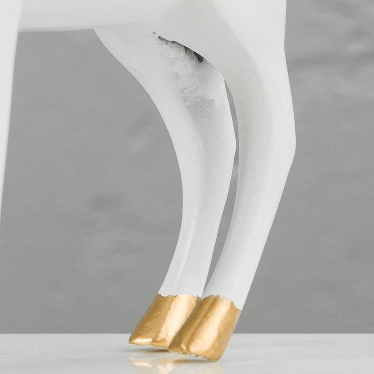 Подставка для мелочей Белый олень на водопое Deer Golden Horns Trinket Tray White