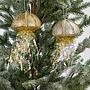 Набор из 2-х ёлочных игрушек Set Of 2 Tinsel Iron Jellyfish Gold Champagne 19 cm