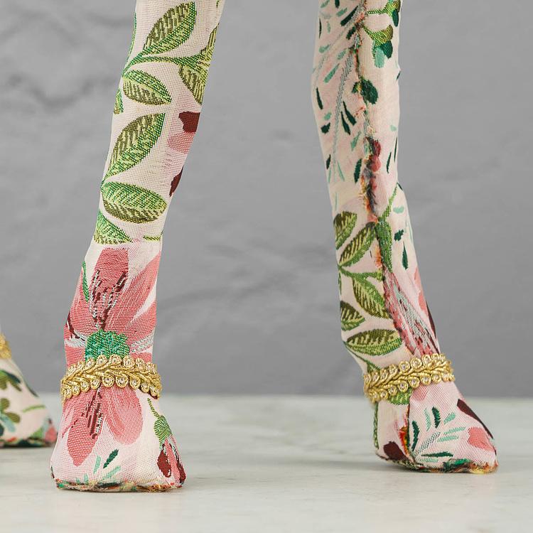 Статуэтка Олень с цветочным узором и золотыми рогами Floral Deer With Golden Horns