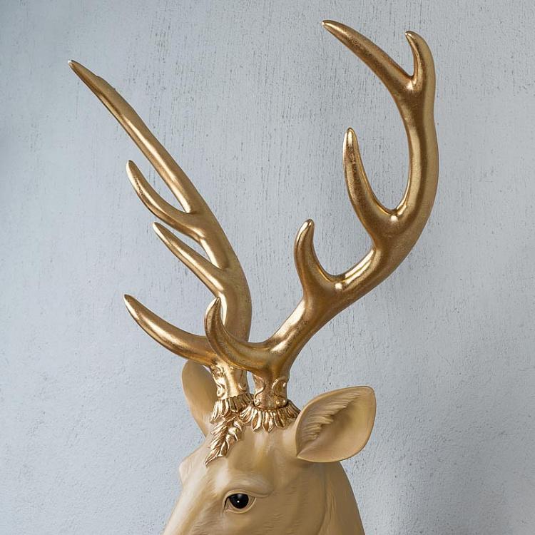 Новогоднее настенное украшение Голова Оленя Ornamental Deer Head Wall Display Brown/Burgundy 83 cm