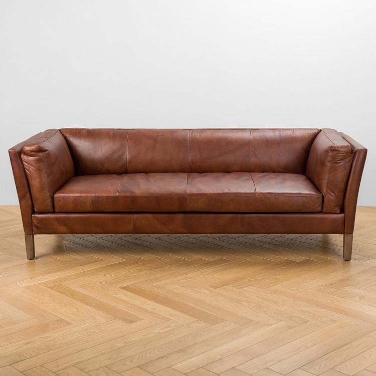 Трёхместный диван Линкольн, коричневые ножки Lincoln 3 Seater, Rustic Brown Ash PF