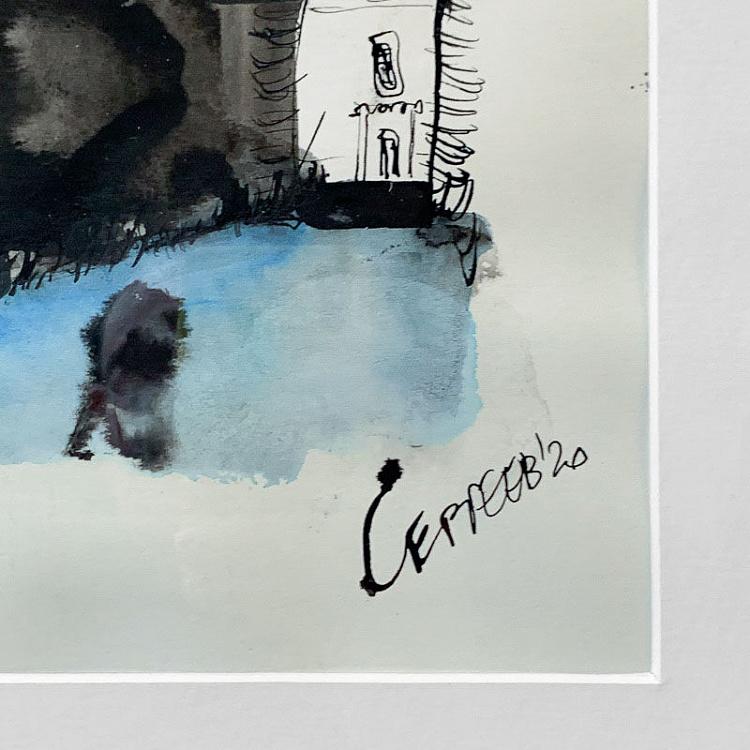 Рисунок тушью Порта Портезе Porta Portese Drawing