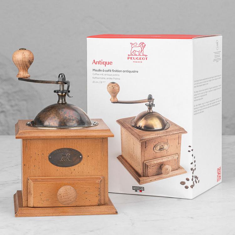 Мельница для кофе Антик, состаренное дерево Antique Coffee Mill Aged Wood