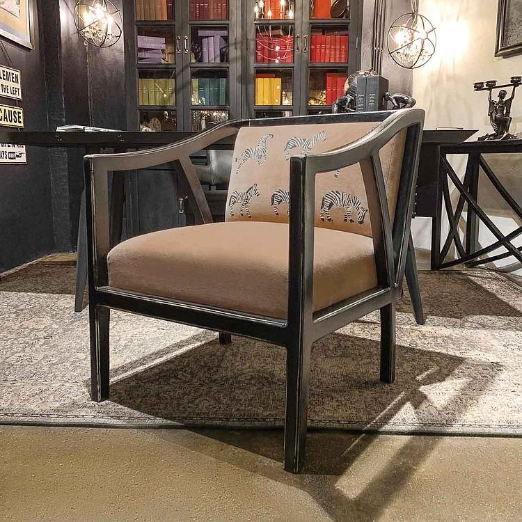 Кресло бархатное Сафари Embroidered Armchair