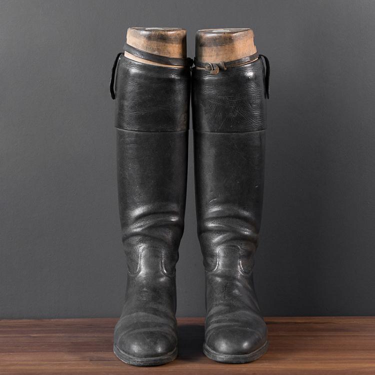 Винтажные сапоги для верховой езды 5 Vintage Black Riding Boots With Shoe Lasts 5