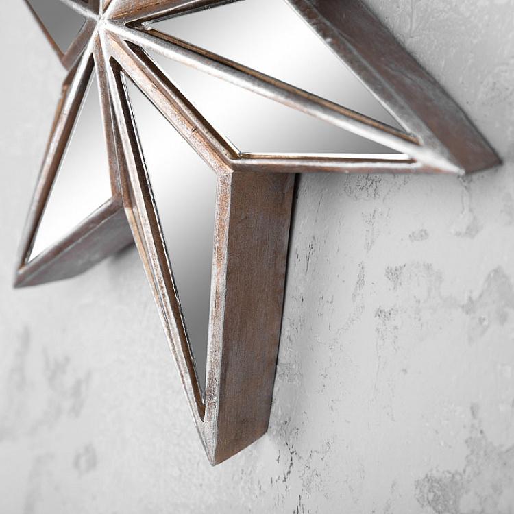 Настенная новогодняя Звезда с зеркальными гранями Wall Star With Mirrors 29 cm
