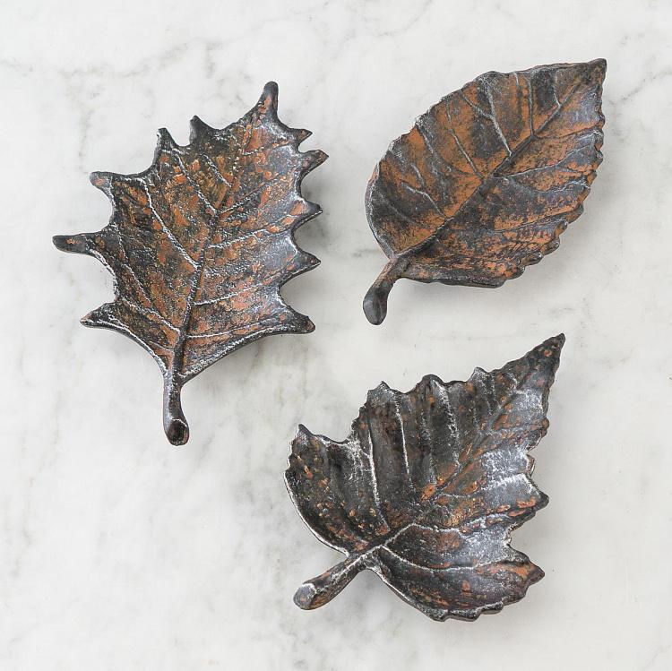 Набор из трёх подставок для мелочей Листья Set Of 3 Leaves Trinket Trays