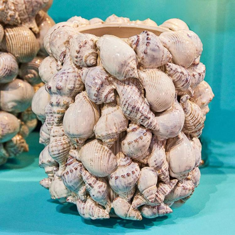 Бежевая широкая ваза Моллюски Mussels Natural Vase